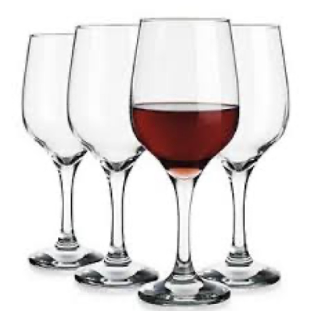 NWT HOME ESSENTIALS NICOLE MILLER RED WINE GLASSES WITH STEM SET OF 4 15.2 OZ